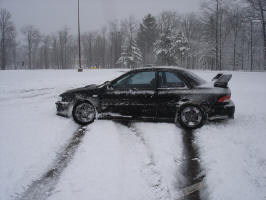 Powerslide on snow.