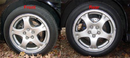  Alloy wheels showing the Brembo cross drilled rotors and PBR pads.