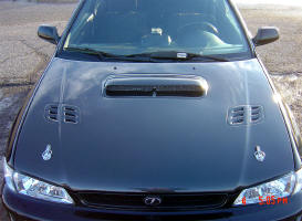 Carbon fiber hood and sparco hood pins