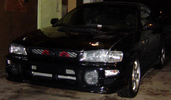 Car front in garage.