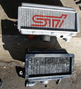 STI intercooler Vs WRX Type RA intercooler.