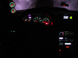 Interior at night.