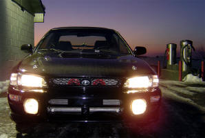 Car front at night