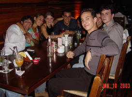 Drinking with some friends in Brazil.
