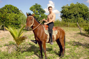 Horse riding at my uncle's farm.