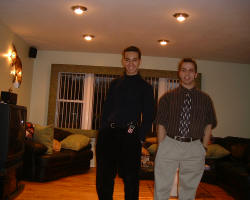 Me and Slava, a fellow scientist, at his house.