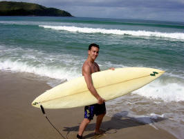 Surfing in Maresias, Brazil.