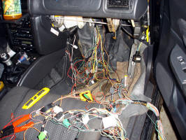  JDM harness being itegrated into car.