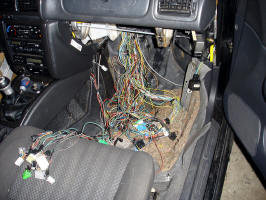 JDM harness mostly inside car.