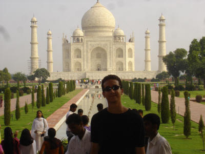 Sam in front of the Taj Mahal